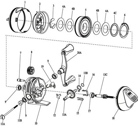This catalog contains mostly older parts. . Shakespeare spinning reel parts diagram